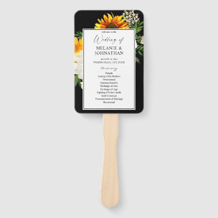 Abanico Artsy Sunflower Floral Boda Ceremonia Programa2B