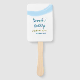 Abanico Azul color de agua dorado burbujeante y brunch bri