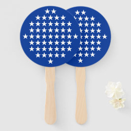 Abanico Azul con tema de bandera estadounidense de 50 estr