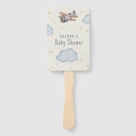 Abanico Baby Shower De Color De Agua Gris Y Beige