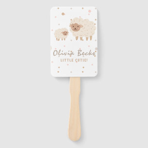 Abanico Baby Shower ilustrativo Cream Pastel