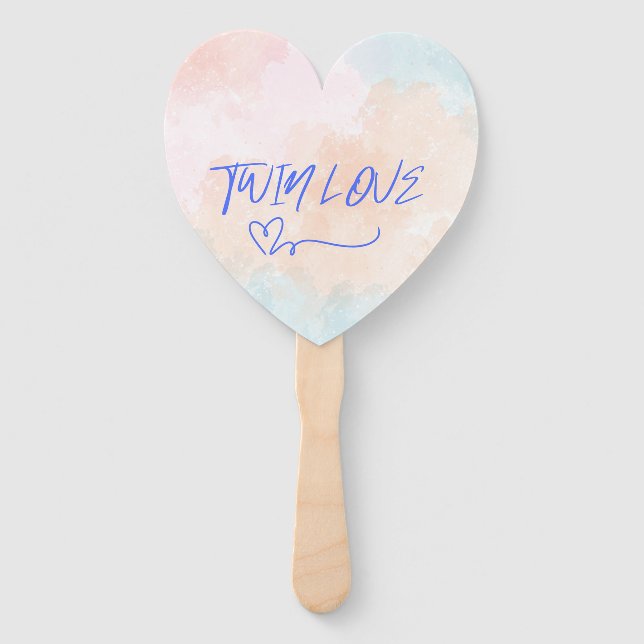 Abanico Baby Shower Twin Love (Anverso)