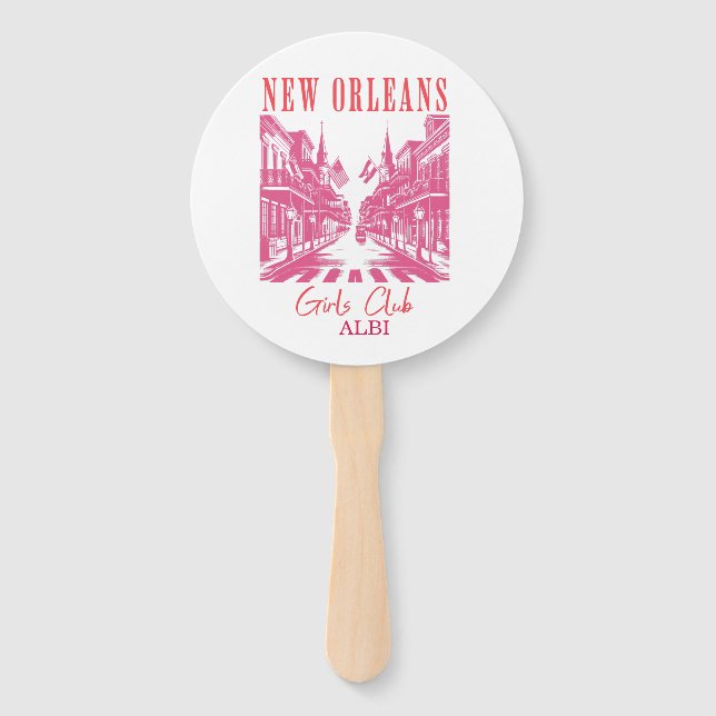 Abanico Bachelorette rosa de Nueva Orleans (Anverso)
