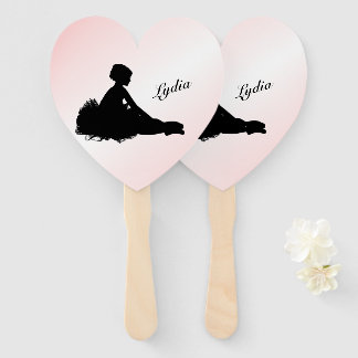 Abanico Bailarina Cansada Personalizado con Nombre Rosa
