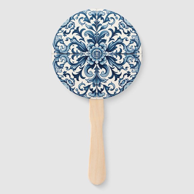 Abanico Baldosa azul portuguesa (Anverso)