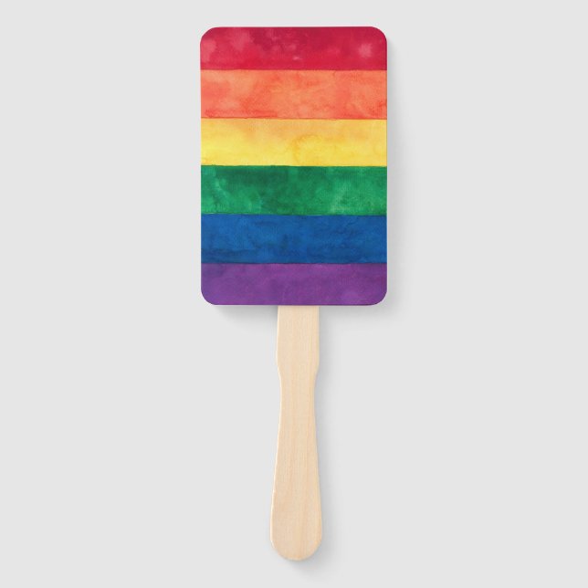 Abanico Bandera arcoiris del orgullo gay (Anverso)