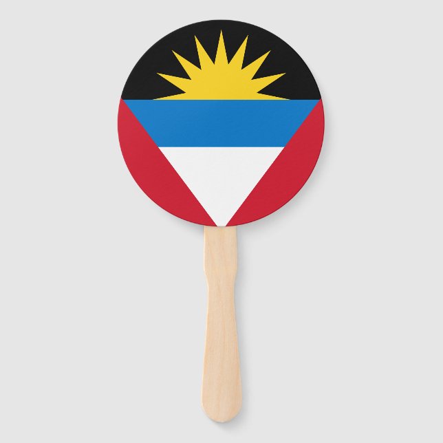 Abanico Bandera de Antigua y Barbuda (Reverso)