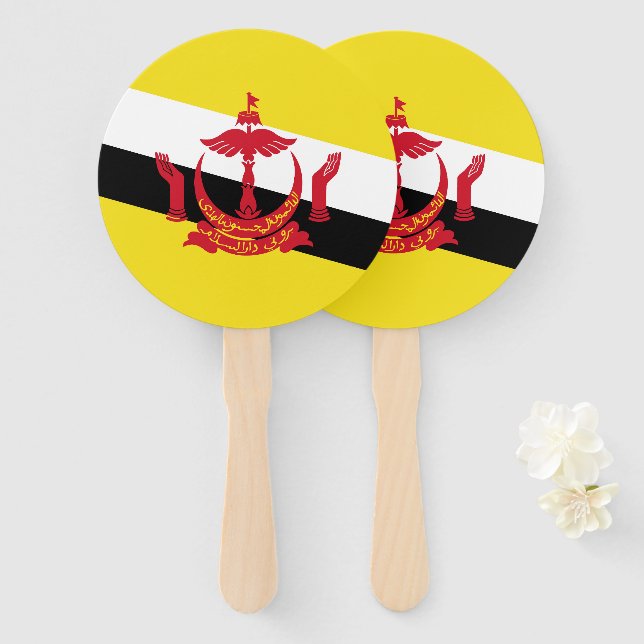 Abanico Bandera de Brunei (Anverso y reverso)
