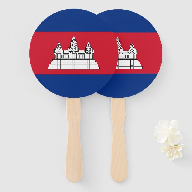 Abanico Bandera de Camboya (Anverso y reverso)