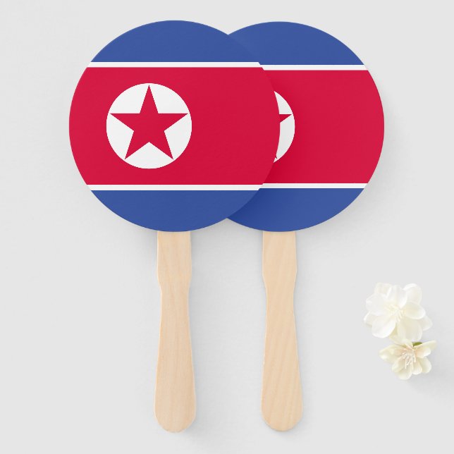 Abanico Bandera de Corea del Norte (Anverso y reverso)