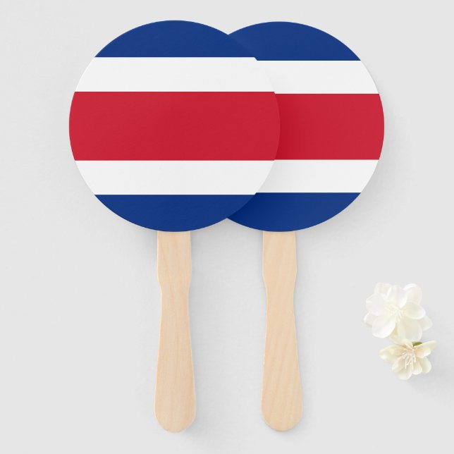 Abanico Bandera de Costa Rica (Anverso y reverso)