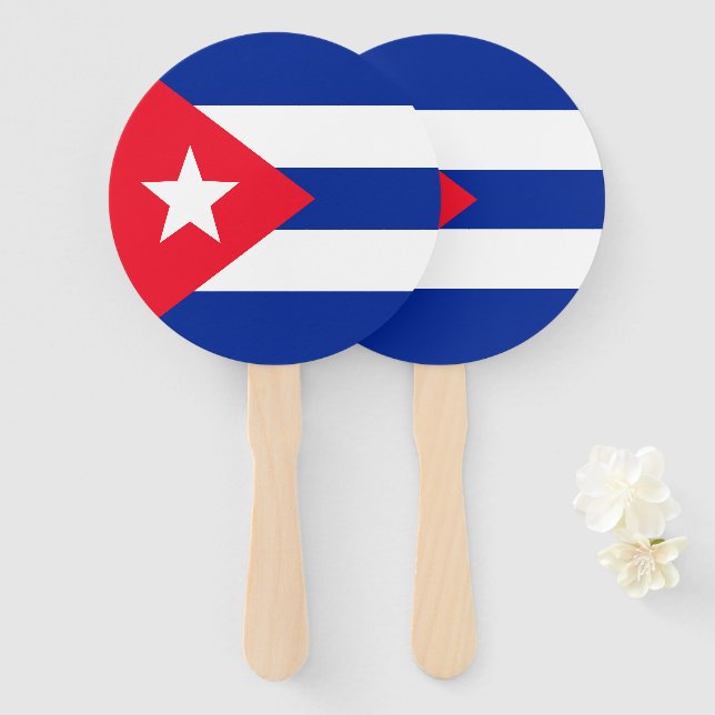 Abanico Bandera de Cuba (Anverso y reverso)