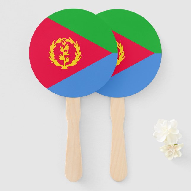Abanico Bandera de Eritrea (Anverso y reverso)