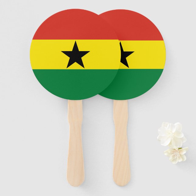 Abanico Bandera de Ghana (Anverso y reverso)