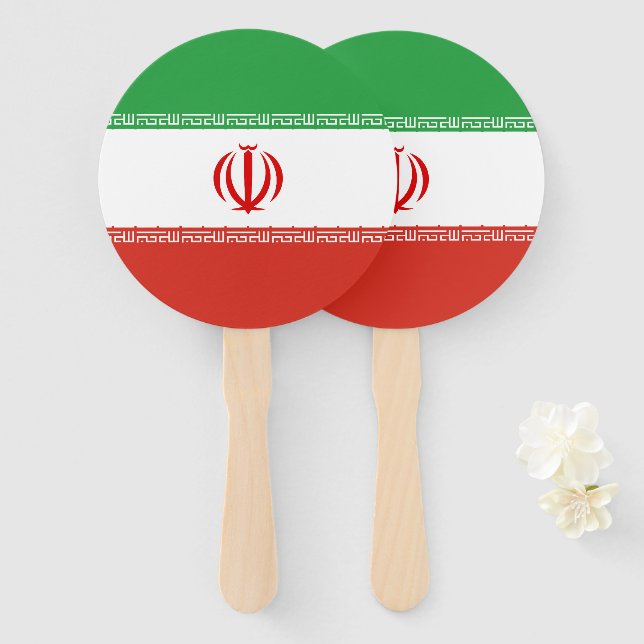 Abanico Bandera de Irán (Anverso y reverso)