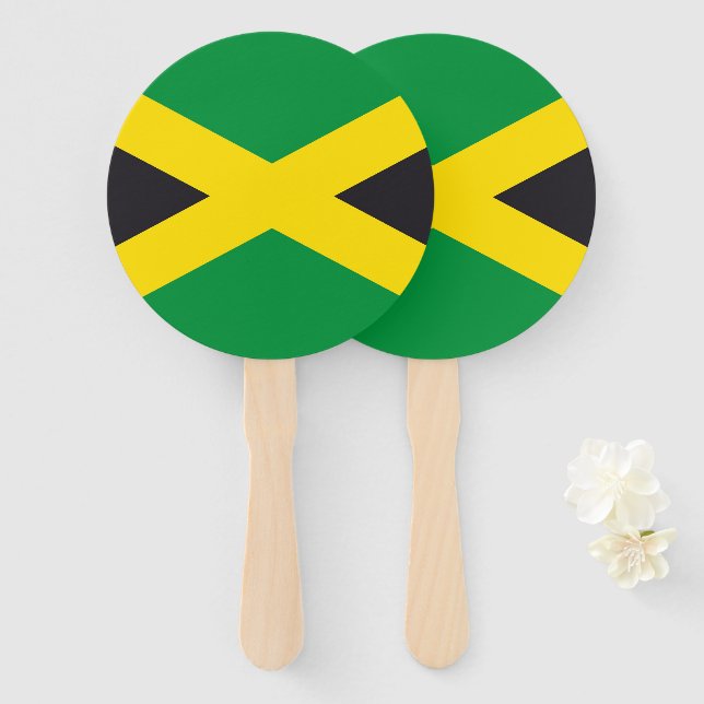 Abanico Bandera de Jamaica (Anverso y reverso)