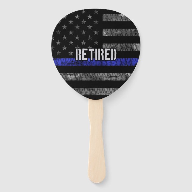 Abanico Bandera de la policía retirada con problemas (Anverso)