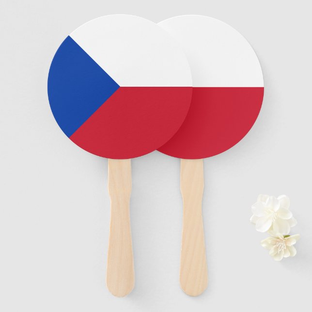 Abanico Bandera de la República Checa (Anverso y reverso)