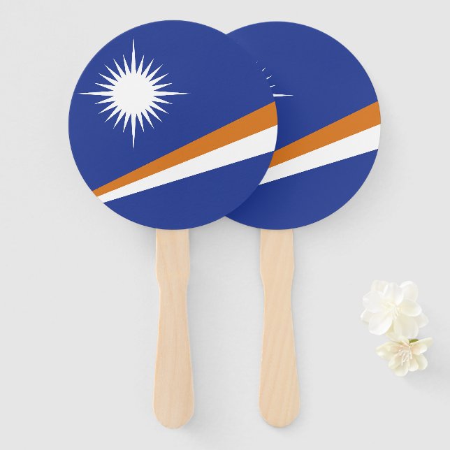 Abanico Bandera de las Islas Marshall (Anverso y reverso)