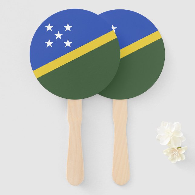 Abanico Bandera de las Islas Salomón (Anverso y reverso)