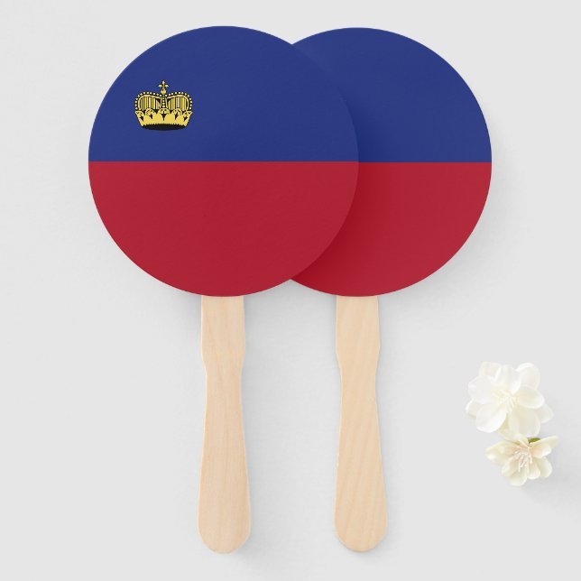 Abanico Bandera de Liechtenstein (Anverso y reverso)