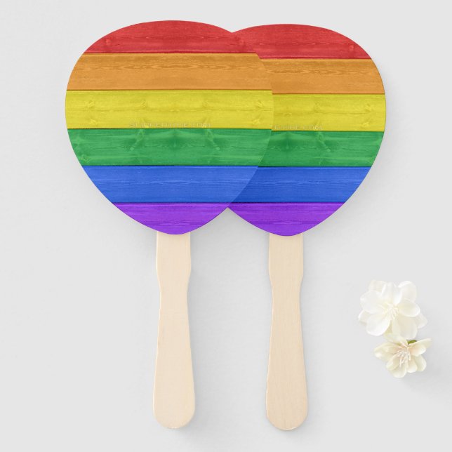 Abanico Bandera de madera de orgullo de SlipperyJoe arco i (Anverso y reverso)