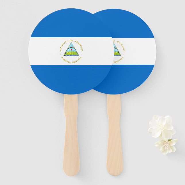 Abanico Bandera de Nicaragua (Anverso y reverso)