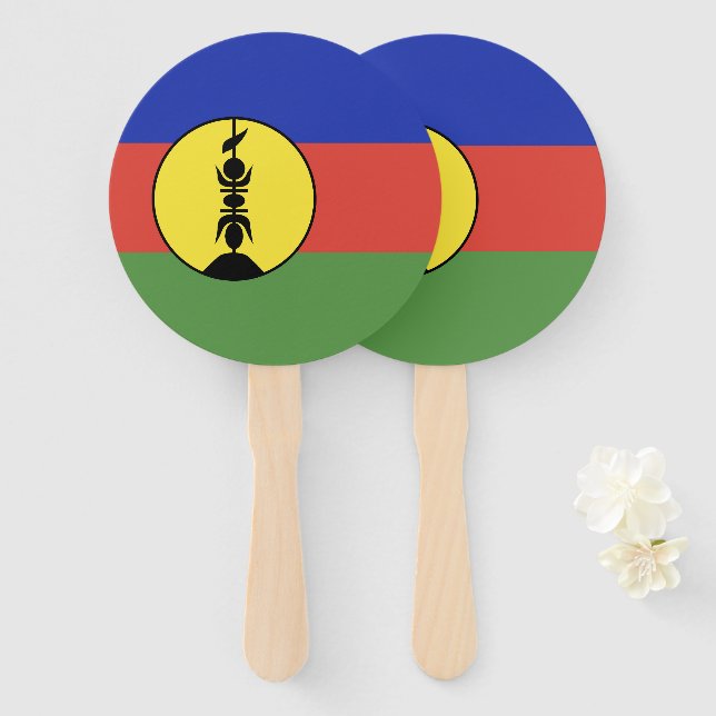 Abanico Bandera de Nueva Caledonia (Anverso y reverso)
