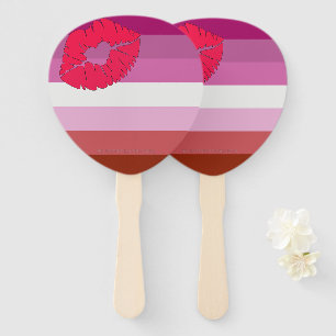 Abanico bandera de orgullo lésbico de labios rojos Slipper