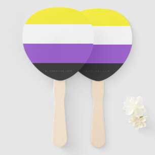 Abanico Bandera de orgullo no binario de SlipperyJoe's ama