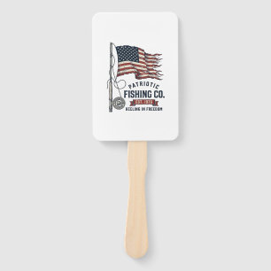 Abanico Bandera de pesca patriótica vintage diseño vectori
