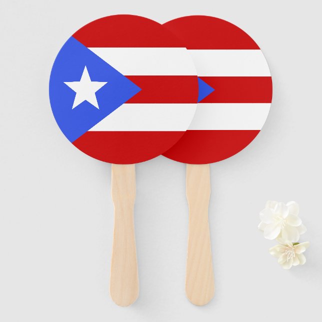Abanico Bandera de Puerto Rico (Anverso y reverso)