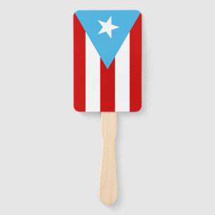 Abanico Bandera de Puerto Rico azul cielo