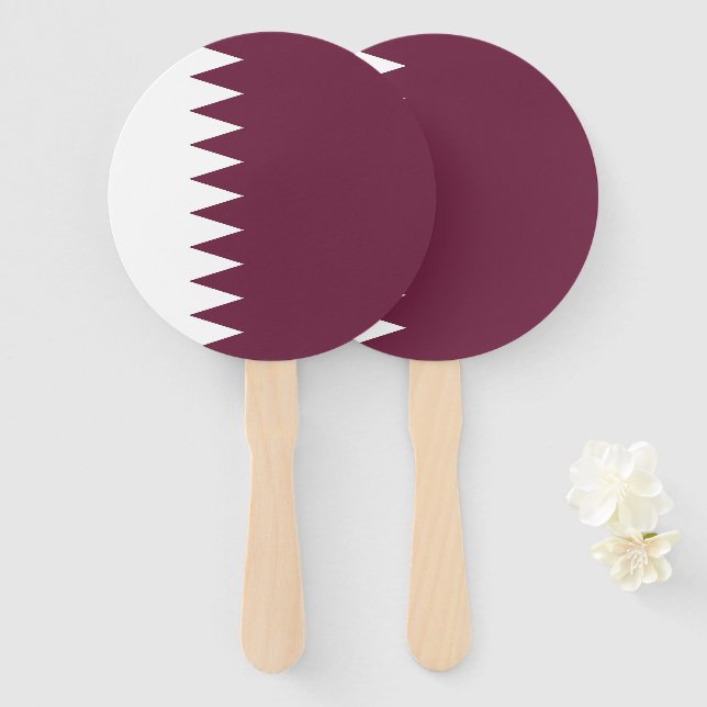 Abanico Bandera de Qatar (Anverso y reverso)
