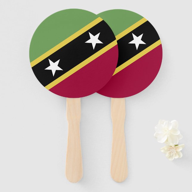 Abanico Bandera de Saint Kitts y Nevis (Anverso y reverso)