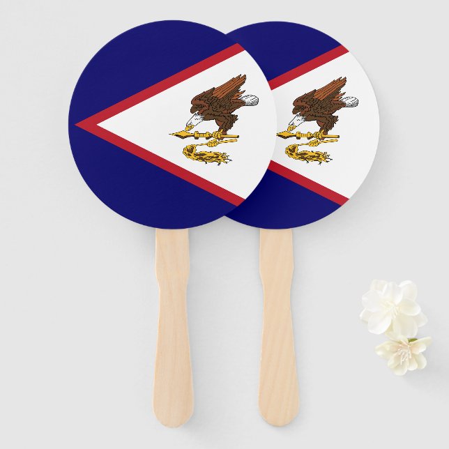 Abanico Bandera de Samoa Americana (Anverso y reverso)
