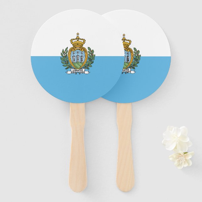 Abanico Bandera de San Marino (Anverso y reverso)