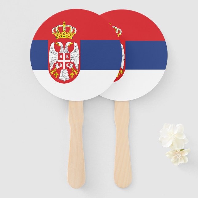 Abanico Bandera de Serbia (Anverso y reverso)