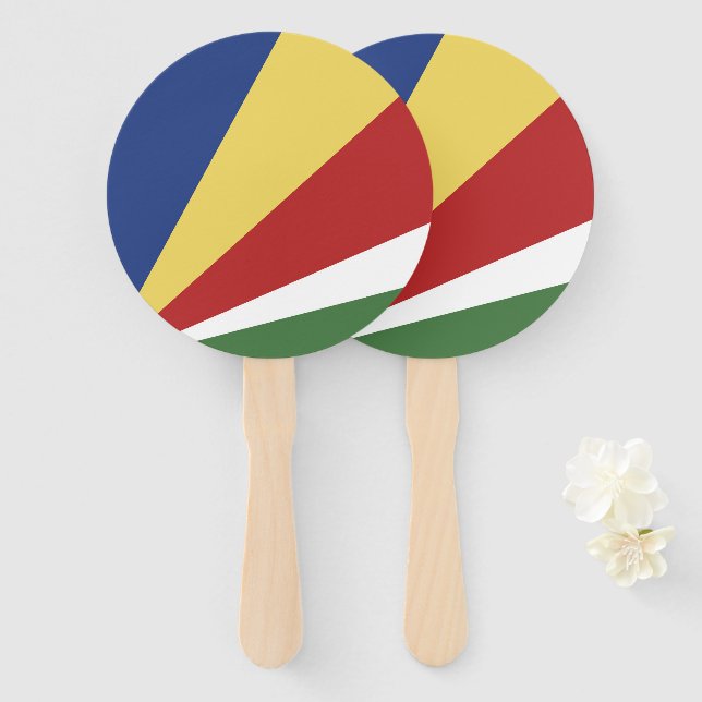 Abanico Bandera de Seychelles (Anverso y reverso)