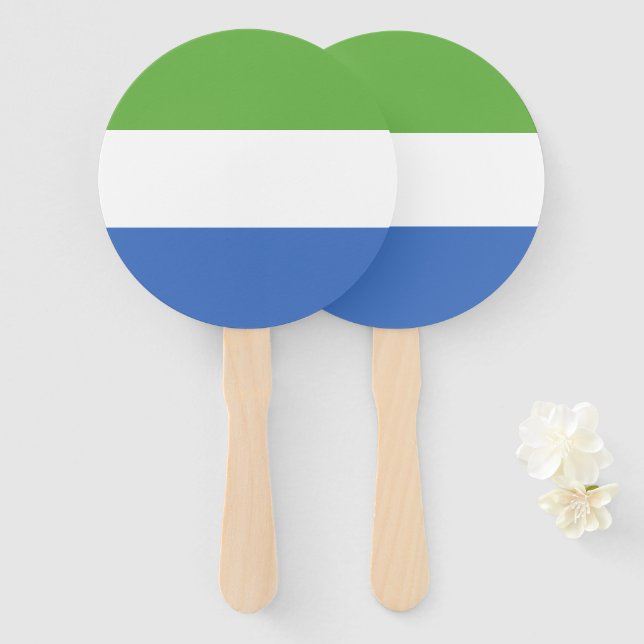 Abanico Bandera de Sierra Leona (Anverso y reverso)