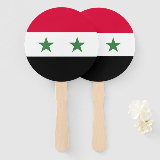 Abanico Bandera de Siria (Anverso y reverso)