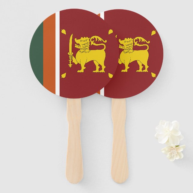 Abanico Bandera de Sri Lanka (Anverso y reverso)