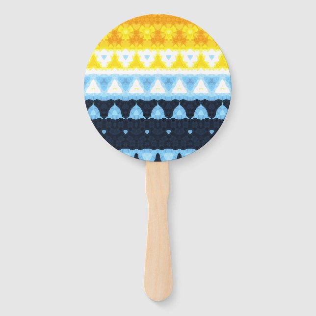 Abanico Bandera del Orgullo Boho Groovy Geométrico Resumen (Anverso)