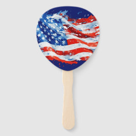 Abanico Bandera estadounidense acuarela 4 de julio