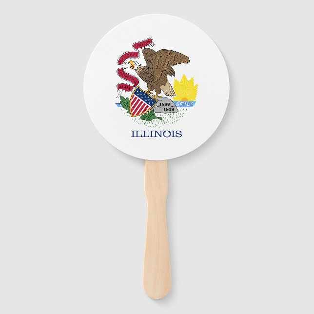 Abanico Bandera Estatal de Illinois (Anverso)