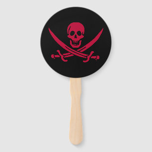 Abanico Bandera pirata de Calico Jack Cráneo y Espadas Car