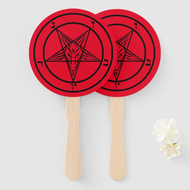 Abanico Baphomet Pentagram Satanic (Anverso y reverso)
