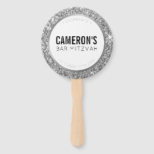 Abanico BAR MITZVAH HINCHA selfie elegante purpurina de pl