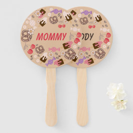 Abanico Barato y salado Baby Shower Beige Set de fans