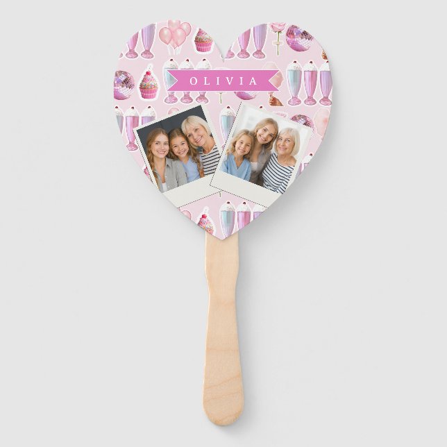 Abanico Batido de Leche Retro Rosa Personalizado Monada Ad (Anverso)
